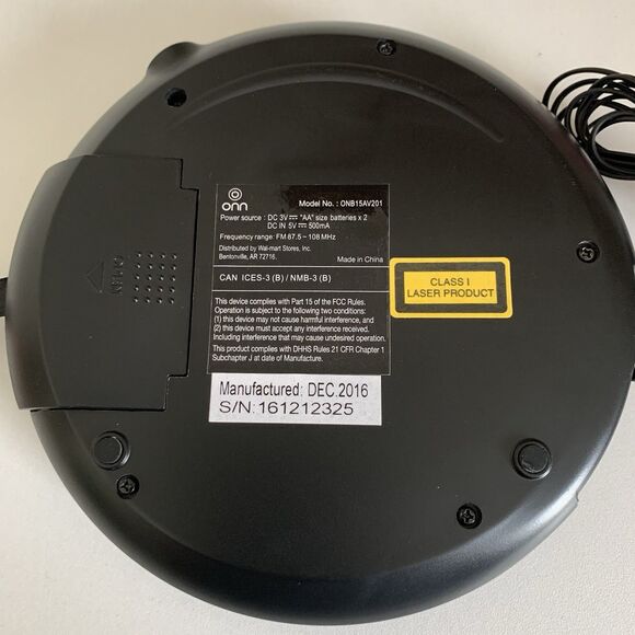 ONN PORTABLE CD PLAYER WITH FM RADIO MODEL#ONB15AV201 With Standard Headphones - Picture 3 of 7